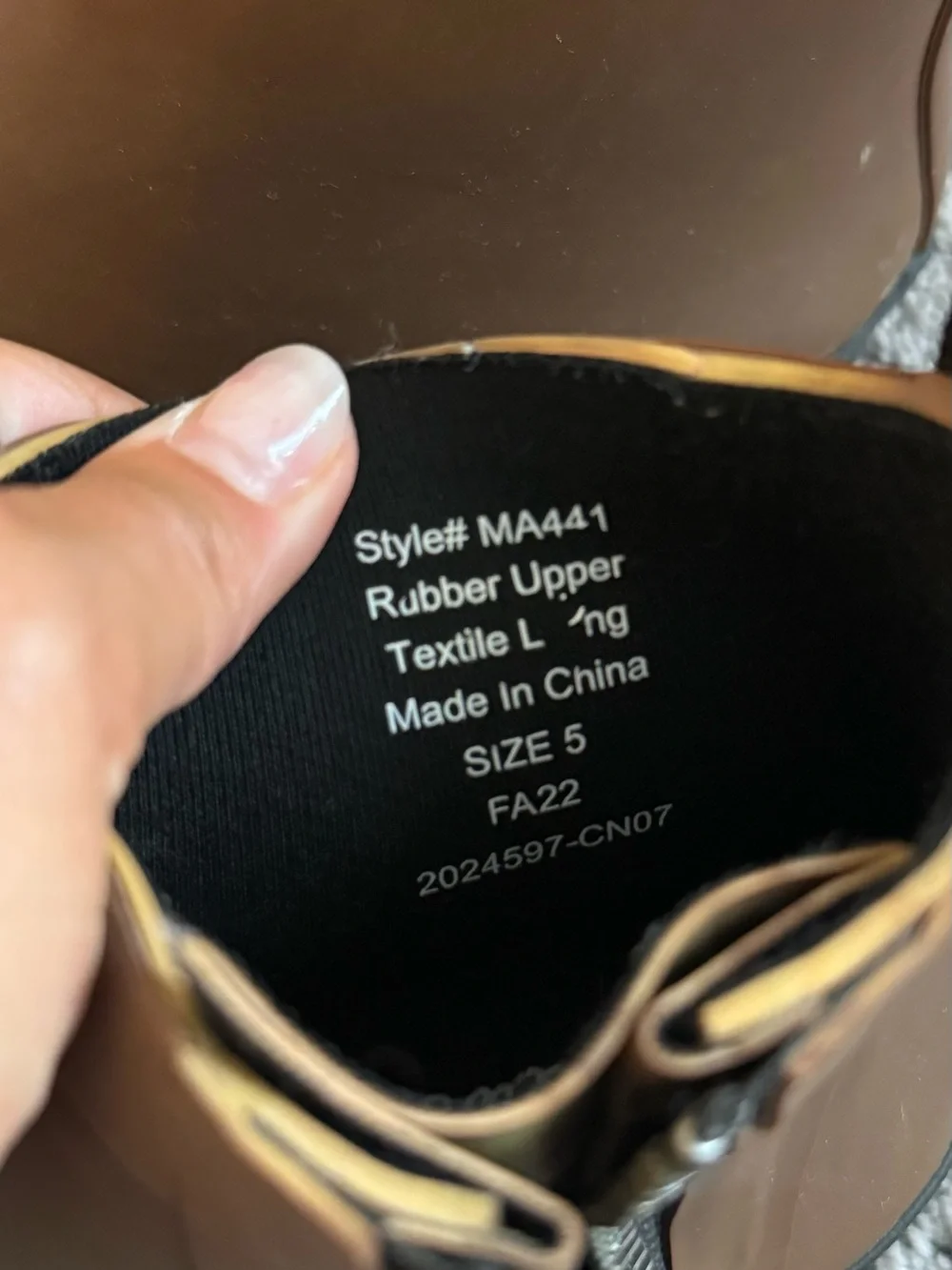 Madewell Women Brown Rain Boots Rubber Ankle Boots with Side Zipper